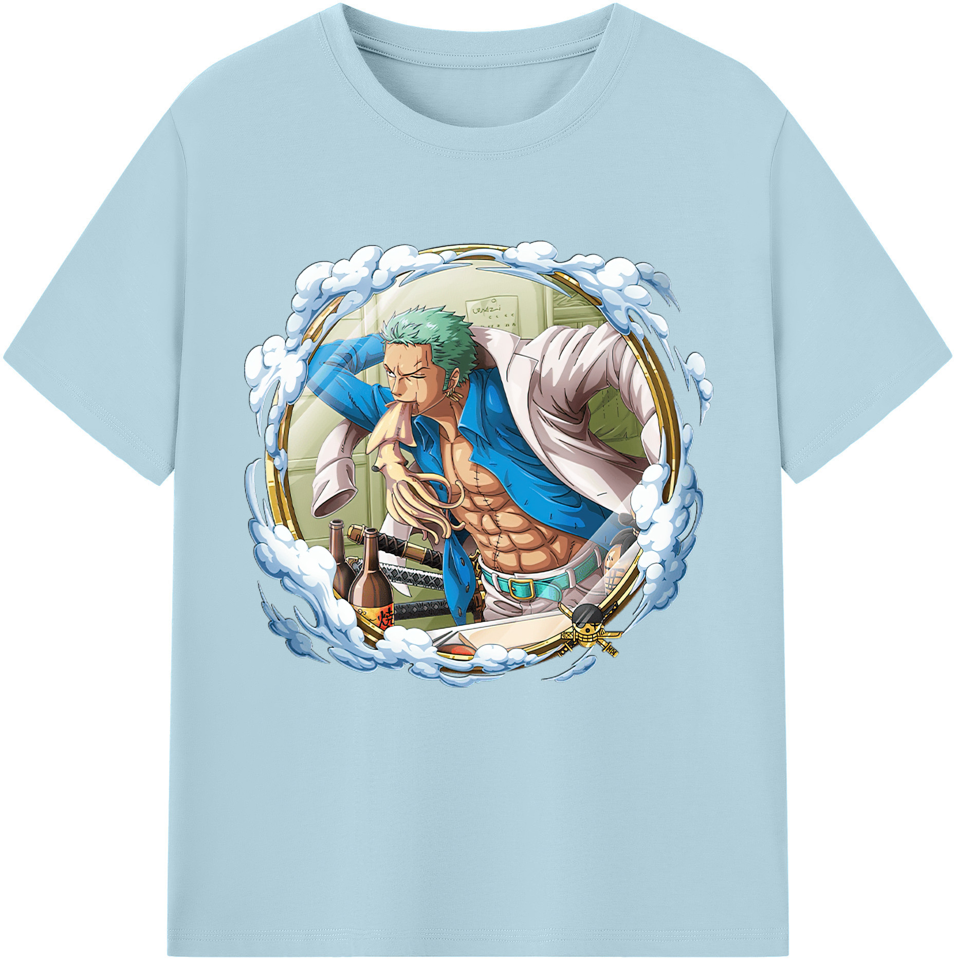 ワンピース ロロノア・ゾロ ONE PIECE Roronoa Zoro 綿100％半袖Tシャツ（フロントプリント）